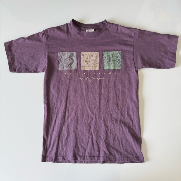 Vintage 90s White Sands National Park T-Shirt Mens Medium Kokopelli USA Art Tee - Picture 2 of 9
